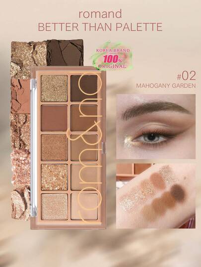 Rom&nd باليت ظلال العيون رومند بيتر ذان 02 MAHOGANY GARDEN، ظلال طبيعية للمكياج اليومي، سهلة الامتزاج، ألوان حيوية، ملمس مخمل بإنهاء مطفي ولامع، صبغة عالية، ثابتة لفترة طويلة، مستحضرات تجميل كورية، جمال كوري، 7.5 جرام/0.26 أونصة