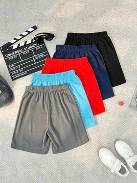 SHEIN Explorewe شورتات أولادي فضفاضة بلون أحادي عصرية، مناسبة للصيف