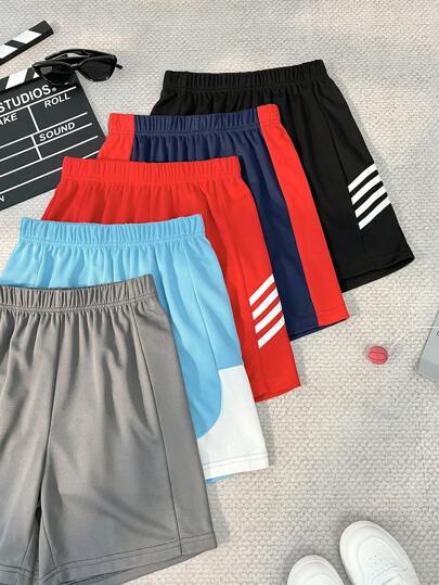 SHEIN Explorewe شورتات أولادي فضفاضة بلون أحادي عصرية، مناسبة للصيف