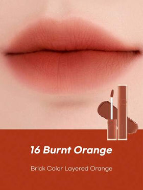 Rom&nd رومند BLUR FUDGE TINT 16 برتقالي محترق، أحمر شفاه رومند، لمعة الشفاه، لمعة الشفاه المطفأة، ملمس كريمي خفيف، سهل الاستخدام، لون طويل الأمد، صبغة عالية، غير مجفف، ناعم كالحرير، نهاية مطفأة، قابل للمزج، مكياج كوري، مستحضرات تجميل كورية، طقم هدايا، 5.0