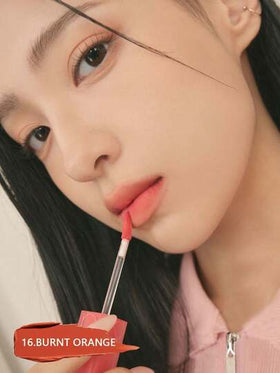 Rom&nd رومند BLUR FUDGE TINT 16 برتقالي محترق، أحمر شفاه رومند، لمعة الشفاه، لمعة الشفاه المطفأة، ملمس كريمي خفيف، سهل الاستخدام، لون طويل الأمد، صبغة عالية، غير مجفف، ناعم كالحرير، نهاية مطفأة، قابل للمزج، مكياج كوري، مستحضرات تجميل كورية، طقم هدايا، 5.0