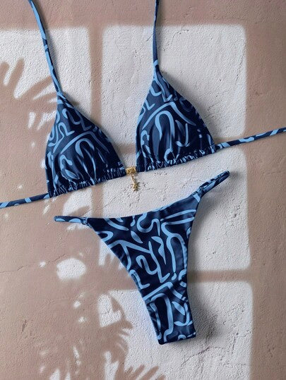 Swim Chiccia ملابس شاطئ مرأة الربيع، طقم بكيني بسيط ذو أشرطة رفيعة وألوان صلبة مثيرة للنساء