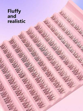 Asiteo 120 قطعة رموش مستعارة فردية شفافة بتصميم D-Curl، طبيعية DIY، رفيعة بتصميم متقاطع على شكل ذيل السمكة، ناعمة وخفيفة الوزن، مناسبة للمكياج اليومي أو التنقل