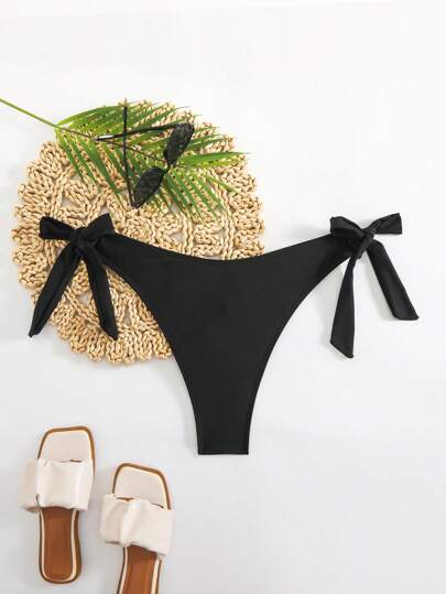Swim Basics بيكيني قماش سادة لأحجام كبيرة للنساء ، طراز بسيط للأسلوب اليومي والعطلات والشاطئ والصيف