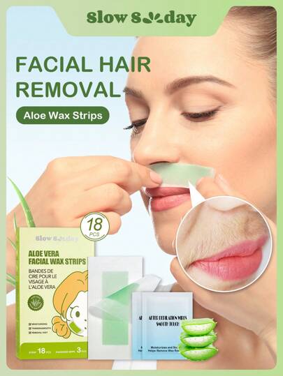 شرائط شمع الوجه من SlowSunday من الألوفيرا، إزالة الشعر بالشمع، مصممة للشفاه والحواجب، لنهاية ناعمة ومغذية، مع عبوة زيتية لإزالة البقايا، للجسم والساقين والذراعين، ليوم الحب، هدية عيد الحب، هدية عيد الحب، لرمضان وتجمعات مهرجان رمضان