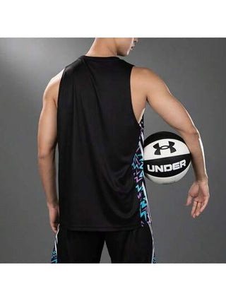 Under Armour قميص بلا أكمام رياضي للرياضة واللياقة البدنية 24500111-001 ، بياقة دائرية ، بدون أكمام ، بملابس خارجية جديدة لموسم 2025