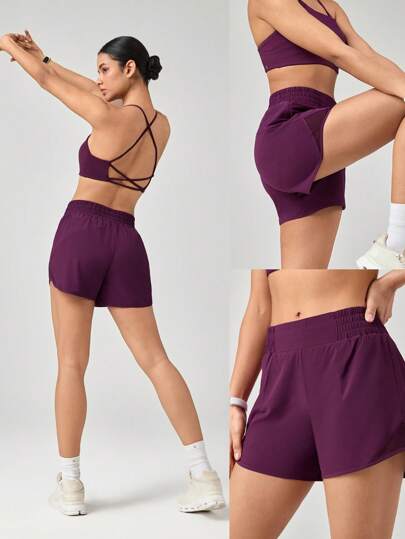 GLOWMODE شورتات جري خفيفة فائقة الجفاف 4 انش ذات خصر متوسط مع سحاب وبطانة داخلية مضادة للروائح الكريهة وجيب سحاب للجري والتمرين مرتفع التأثير الربيع والصيف