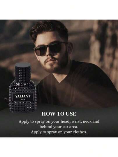 قولون رجالي Valiant، 1.05 أونصة سائلة، رذاذ طبيعي عطر طويل الأمد للرجال