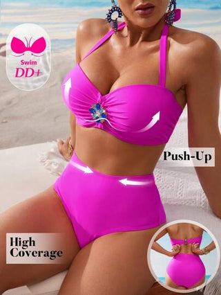 طقم تانكيني حريمي Swim DD+ طقم بكيني بلا حمالات مقاس DD+