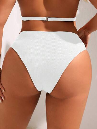 SHEIN Swim Curve ملابس السباحة السفلية الأنيقة والجذابة للمرأة ذات الحجم الكبير
