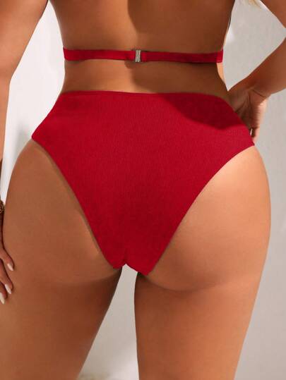Swim Lushoire ملابس سباحة سفلية حريمي عشوائية أنيقة للمقاسات الكبيرة