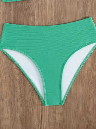 Swim طقم بيكيني لون سادة، ملابس سباحة وسراويل سباحة عصرية، مناسبة للصيف