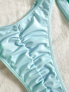 Swim Mod بدلة سباحة ذات رابطة جانبية مزينة بنجمة البحر المعدنية باللون الأحادي للنساء