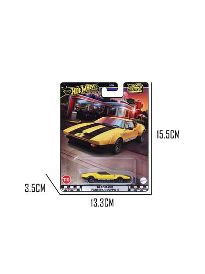 سيارة سباق ديكاست مصغرة DE TOMASO PANTERA GRUPPO 4-110 من Mattel Hot Wheels Favorites Series مقياس 1:64، سلسلة شارع الحديقة Gtj68، طراز سيارة نموذجية للجمع، بطاقة باللونين الأسود والذهبي، هدية عيد ميلاد للأصدقاء، لعبة سيارة سباق لديكور المكتب