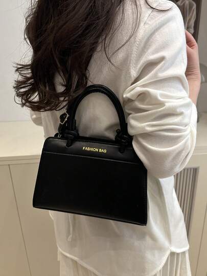 حقيبة محمولة بسيطة للنساء بتصميم متباين الألوان، حقيبة كتف وحقيبة كروس بسعة كبيرة بتصميم جديد، إكسسوار أنيق وشخصي