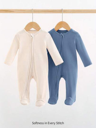 Cozy Pixies طقم 2 قطعة من البدلة المفصلة لحديثي الولادة من الأولاد، قميص بياقة طاقم وبنطال طويل من النسيج الناعم باللون الأحادي ، مناسب للربيع والصيف والخريف والشتاء ، للاستخدام المنزلي أو للخروج