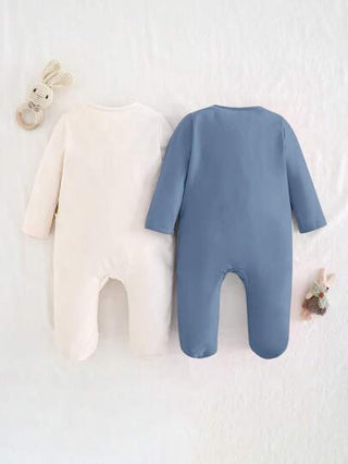 Cozy Pixies طقم 2 قطعة من البدلة المفصلة لحديثي الولادة من الأولاد، قميص بياقة طاقم وبنطال طويل من النسيج الناعم باللون الأحادي ، مناسب للربيع والصيف والخريف والشتاء ، للاستخدام المنزلي أو للخروج