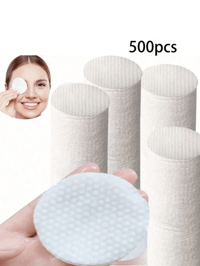 عبوة من 500/200/100/50/20 قطعة من وسادات إزالة المكياج السميكة بحمض الساليسيليك، وسادات دائرية لإزالة المكياج بنسيج اللؤلؤ