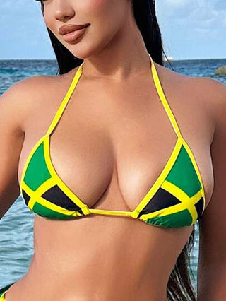 Swim SXY مجموعة من قطعتين لسباحة النساء الصيفية بتصميم رابط مزخرف بالزهور والكشكشة