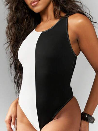 مايوه حريمي قطعة واحدة MISSGUIDED بدلة سباحة قطعة واحدة احترافية مصممة بطريقة ألوان متناولة، قطع عالي الساق، ملائمة للتدريب والمنافسات السباحية، موضة شاطئ وأسابيع الاصطياف، لافتة للصيف والربيع