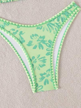 طقم تانكيني حريمي Swim Mod بدلة سباحة تانكيني مطبوعة بنقوش زهرية للعطلة الربيعية