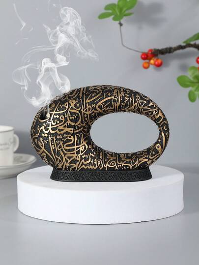 حامل بخور من الراتنج بحجم متوسط مصمم على شكل مبنى. حامل البخور ، عطر المنزل ، ديكور المنزل ، مناسب لديكور المنزل والغرف والصالات (كقطعة ديكورية مركزية) والمكاتب وأماكن اليوغا والحفلات ، وخلق جو أنيق. يمكن أيضًا استخدامه لديكور المعبد. يعد هذا الموقد العطر