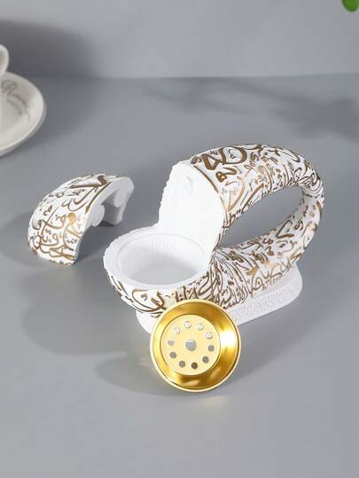 حامل بخور من الراتنج بحجم متوسط مصمم على شكل مبنى. حامل البخور ، عطر المنزل ، ديكور المنزل ، مناسب لديكور المنزل والغرف والصالات (كقطعة ديكورية مركزية) والمكاتب وأماكن اليوغا والحفلات ، وخلق جو أنيق. يمكن أيضًا استخدامه لديكور المعبد. يعد هذا الموقد العطر