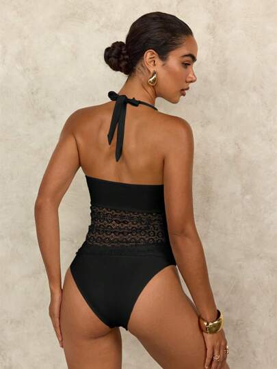 طقم تانكيني حريمي Swim Chiccia ملابس علوية ألبسة داخلية رائعة مطرزة بالزهور للسيدات باللون البيج، الأسود، الزهري، قطعة علوية بتصميم شبكي مفرغ للربيع ،الصيف ،الاستخدام اليومي، الشاطئ، العطلات