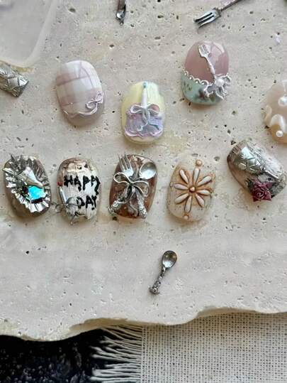 قالب سيليكون شفاف قطعة واحدة، اكسسوار لزخرفة الأظافر الفنية ثلاثية الأبعاد، قالب نحت راتنجي لفن الأظافر