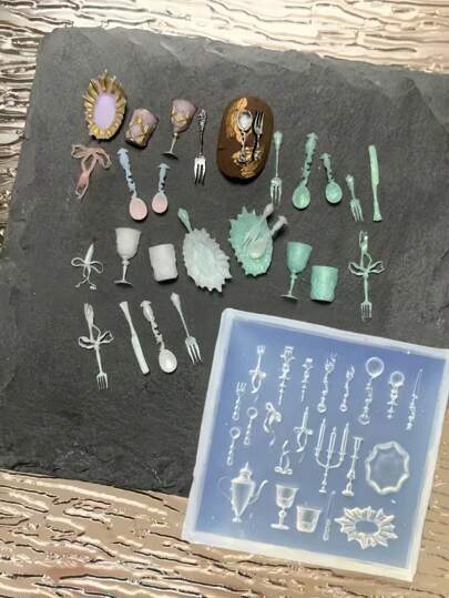 قالب سيليكون شفاف قطعة واحدة، اكسسوار لزخرفة الأظافر الفنية ثلاثية الأبعاد، قالب نحت راتنجي لفن الأظافر