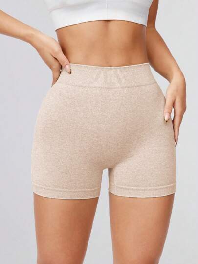 Seamluxe  Sport سروال قصير نسائي مناسب للتمارين الرياضية وركوب الدراجات مع خصر مطوي وشد للخصر، مرن مناسب للياقة البدنية والتمارين الرياضية