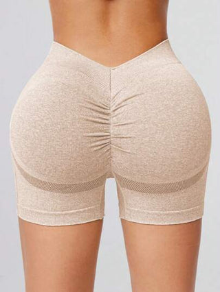 Seamluxe  Sport سروال قصير نسائي مناسب للتمارين الرياضية وركوب الدراجات مع خصر مطوي وشد للخصر، مرن مناسب للياقة البدنية والتمارين الرياضية