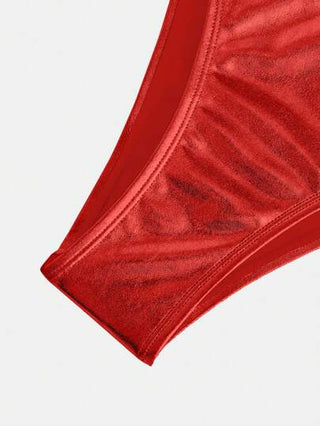 طقم تانكيني حريمي Swim Basics مجموعة ملابس سباحة من ملابس علوية بخصر عالي وسفلي مصمت