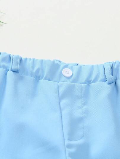 SHEIN بنطلون بسيط للفتى الصغير بأسلوب كاجوال مناسب للمدرسة والحفلات ومناسبات أخرى ، يحافظ على الموضة