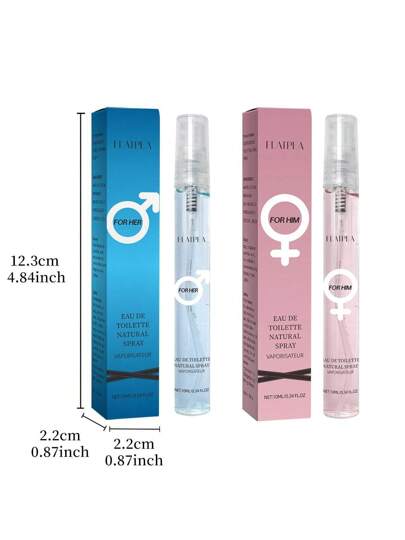 مجموعة عطر للأزواج 10 مل، كولونيا/عطر للرجال والنساء، رذاذ سفر مدمج، رائحة المسك/الصندل/الفواكه، عطر لطيف طويل الأمد، خيارات الزجاجة الفردية أو علبة هدايا