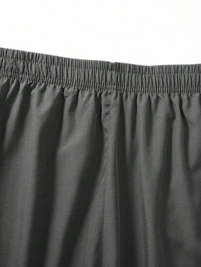 شورت كاجوال رياضي للرجال, بخصر مخصر بسحاب، جيوب، شريط عاكس، طباعة سريع الجفاف لملابس الشاطئ، مناسب لممارسة الرياضة والخروج