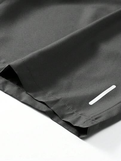 شورت كاجوال رياضي للرجال, بخصر مخصر بسحاب، جيوب، شريط عاكس، طباعة سريع الجفاف لملابس الشاطئ، مناسب لممارسة الرياضة والخروج
