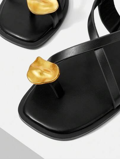 MOTF PREMIUM صنادل نسائية مسطحة مفتوحة الأصابع بتصميم بسيط للارتداء اليومي والعطلات، بطراز كاجوال وعصري