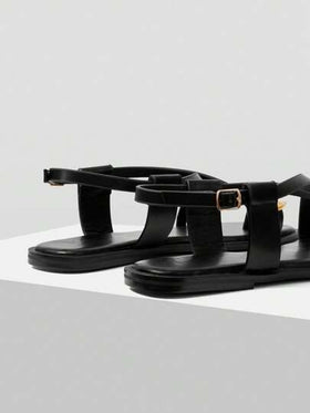 MOTF PREMIUM صنادل نسائية مسطحة مفتوحة الأصابع بتصميم بسيط للارتداء اليومي والعطلات، بطراز كاجوال وعصري