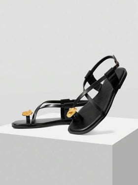 MOTF PREMIUM صنادل نسائية مسطحة مفتوحة الأصابع بتصميم بسيط للارتداء اليومي والعطلات، بطراز كاجوال وعصري