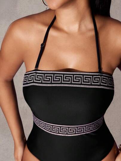مايوه حريمي قطعة واحدة Shapewave بدلة سباحة قطعة واحدة للنساء لفصل الصيف، ملابس علوية أنبوبي بلون أحادي مع ديكور الحزام، مشدود ولائق للجسم، مايوه واحد قطعة مثير مع تحكم في البطن مصنوع من الأقمشة المحبوكة