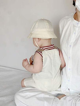 Vintaside Kids طقم ملابس للأولاد الرضع مكون من قطعتين، بأسلوب ريفي لطيف، مخطط