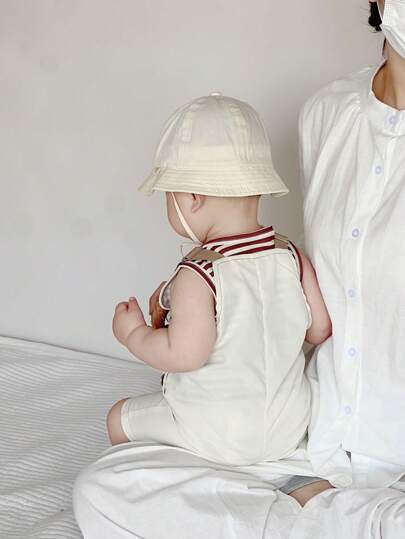 Vintaside Kids طقم ملابس للأولاد الرضع مكون من قطعتين، بأسلوب ريفي لطيف، مخطط