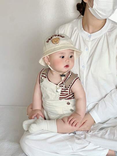 Vintaside Kids طقم ملابس للأولاد الرضع مكون من قطعتين، بأسلوب ريفي لطيف، مخطط