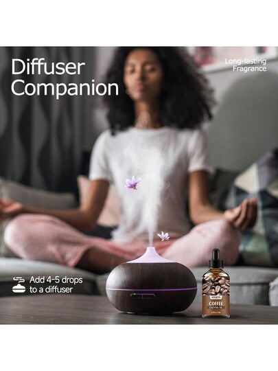 زيت عطري أساسي مستخلص من النباتات بعبير القهوة بحجم 30مل/60مل، عطر قوي وطويل الأمد، تغليف جميل، مناسب كهدية، مناسب لاستخدامه على الجسم والوجه والشعر، ويمكن استخدامه مع جهاز تبخير العطور/حجر/خشب، يصلح للمنزل والمكتب والرحلات والسيارة والمناسبات