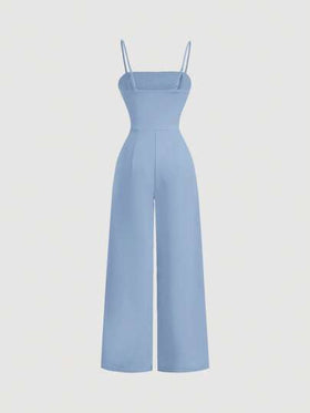 SHEIN MOD جمبسوت أنيقة للنساء مطرزة باللؤلؤ الفاخرة والبيج، قصة ضيقة واسعة الرجل، ملائمة للخروج والعمل والاحتفالات والحفلات والزفاف وحفلات الموسيقى