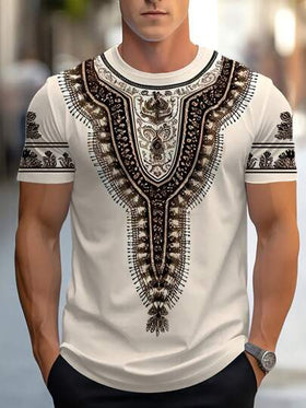 Manfinity Homme تيشيرت رجالي بياقة مستديرة وأكمام قصيرة، أزياء وملائم للصيف، تيشيرت كاجوال رجالي