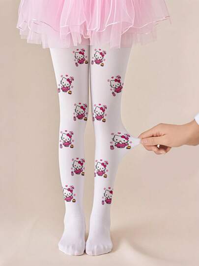 Sanrio زوج من شرابات هالو كيتي للأطفال البنات، جوارب رقص للرضع، خفيفة للصيف، مرنة جدًا، مقاومة للتدليك