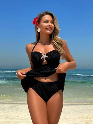 طقم تانكيني حريمي Swim Vcay بيكيني نسائي قطعتان بتصميم نجمة شقة قطعة واحدة