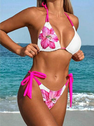 Swim Vcay بيكيني نسائي طقم ملابس سباحة مزخرف بالزهور مثير، بدلة سباحة صيفية للعطلات